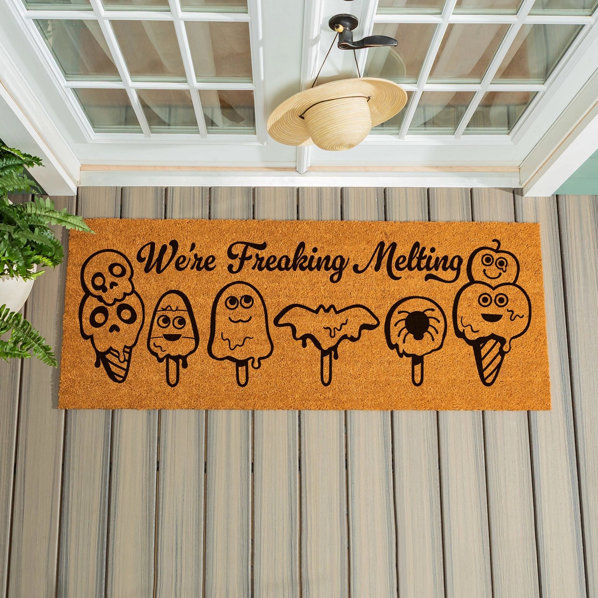Were Freaking Melting Sweet Treats Summerween Coir Door Mat