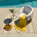 Weather Resistant Wicker Outdoor Swivel Rocker Chair With 5 Inch Cushion Metal Frame Wood Grain Finish
