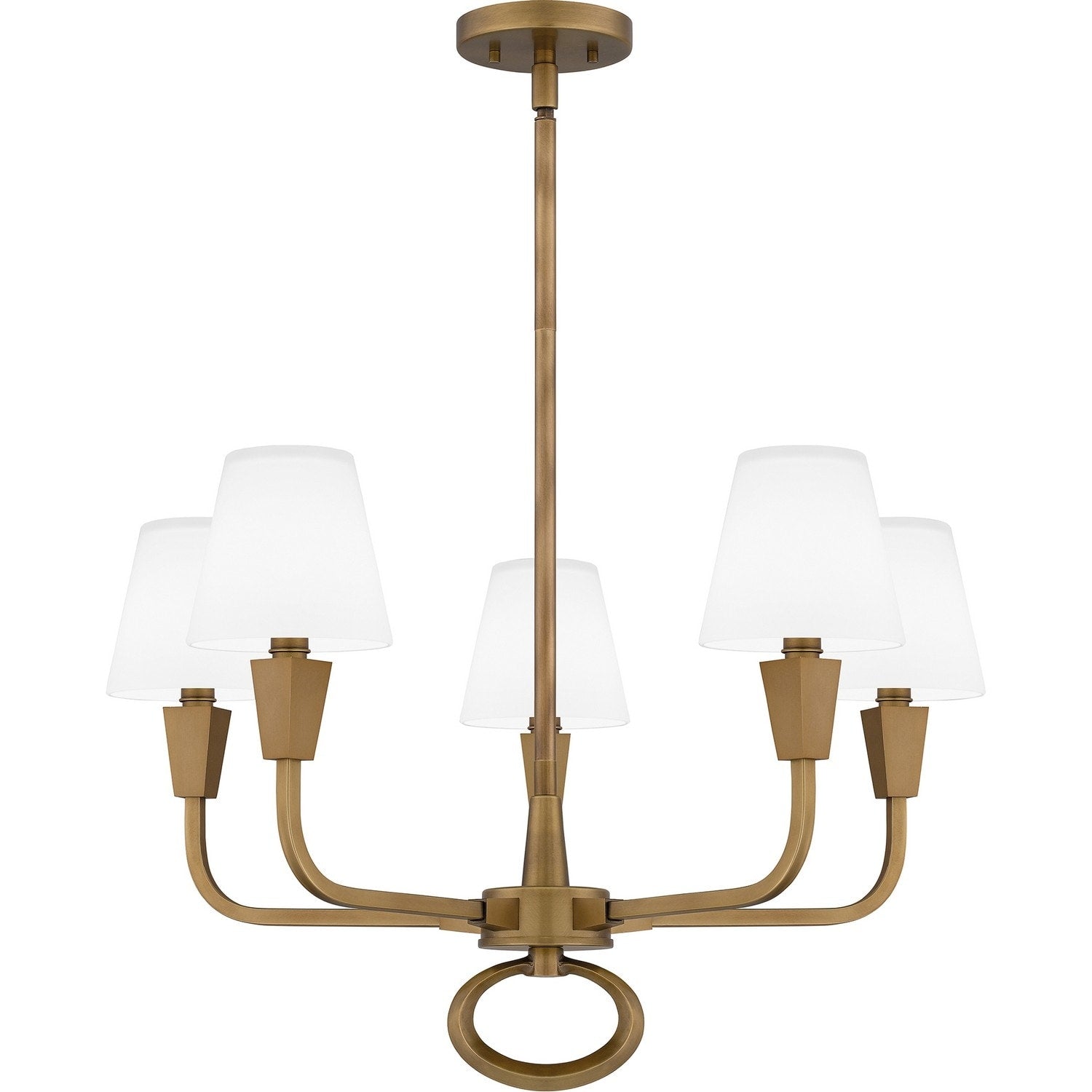 Weathered Brass Five Light Chandelier From The Mallory Collection