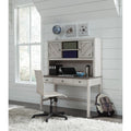 Weathered Grey Farmhouse Desk And Hutch With Usb Port