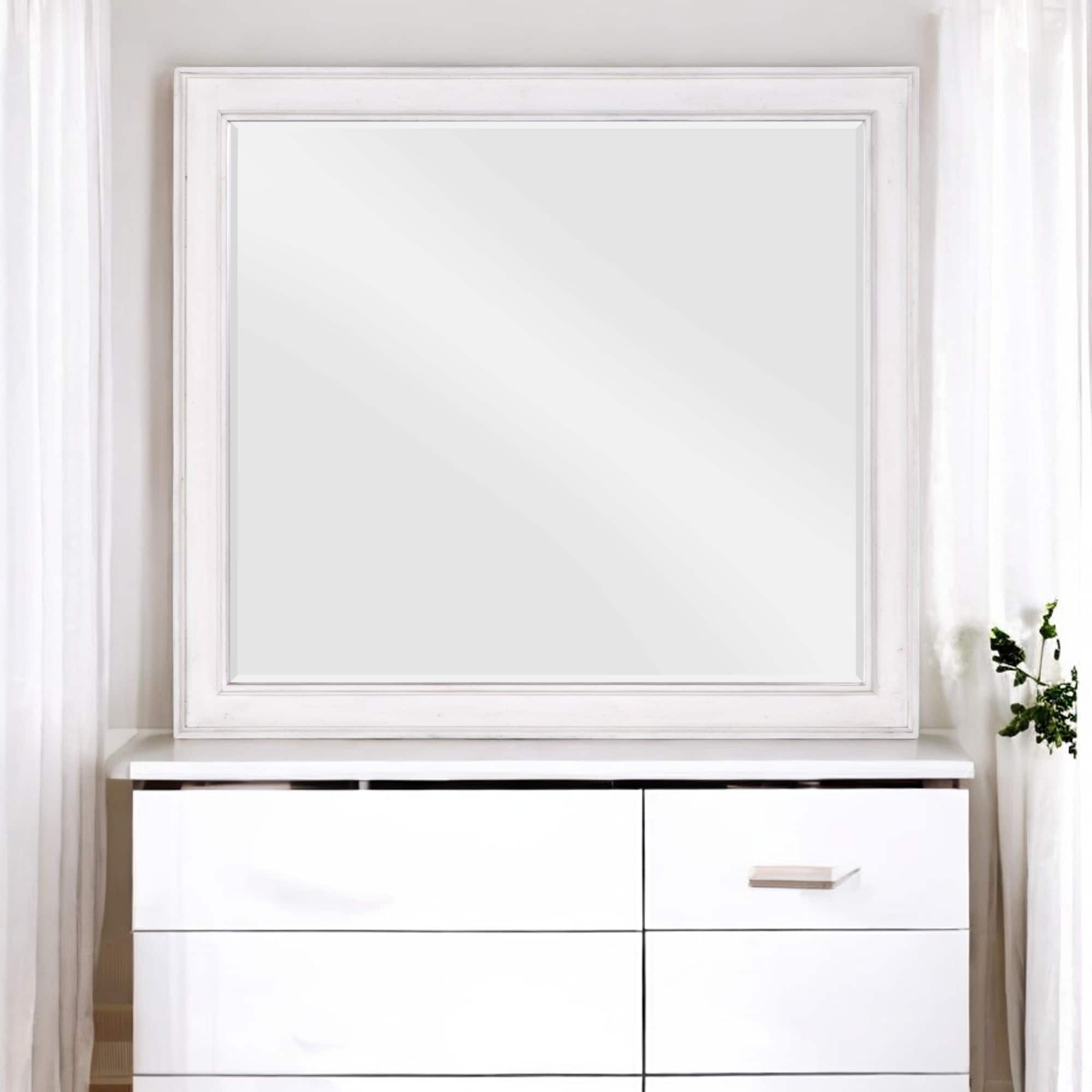 Weathered White Finish Mirror