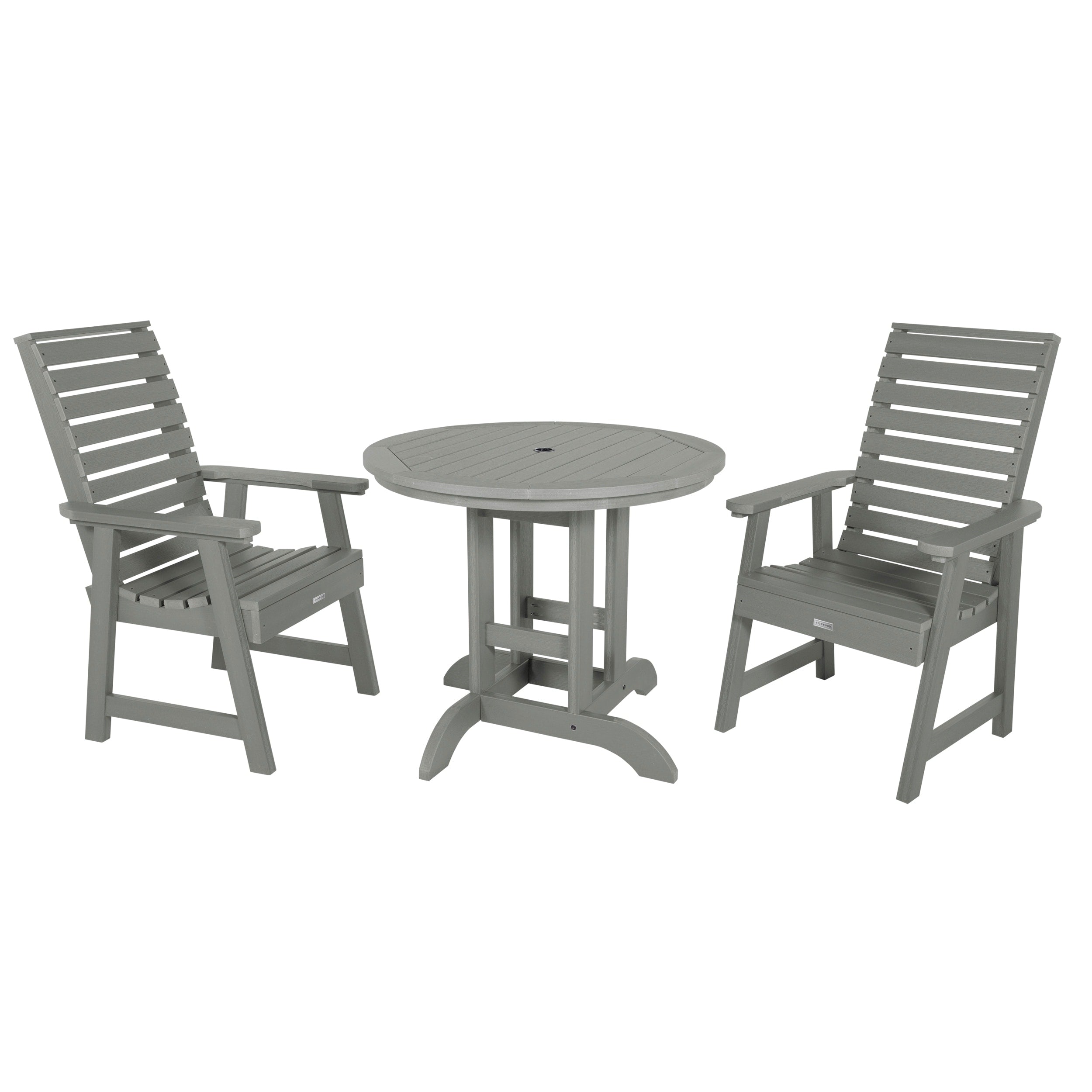 Highwood Eco Friendly Weatherly 3Pc Round Outdoor Dining Set