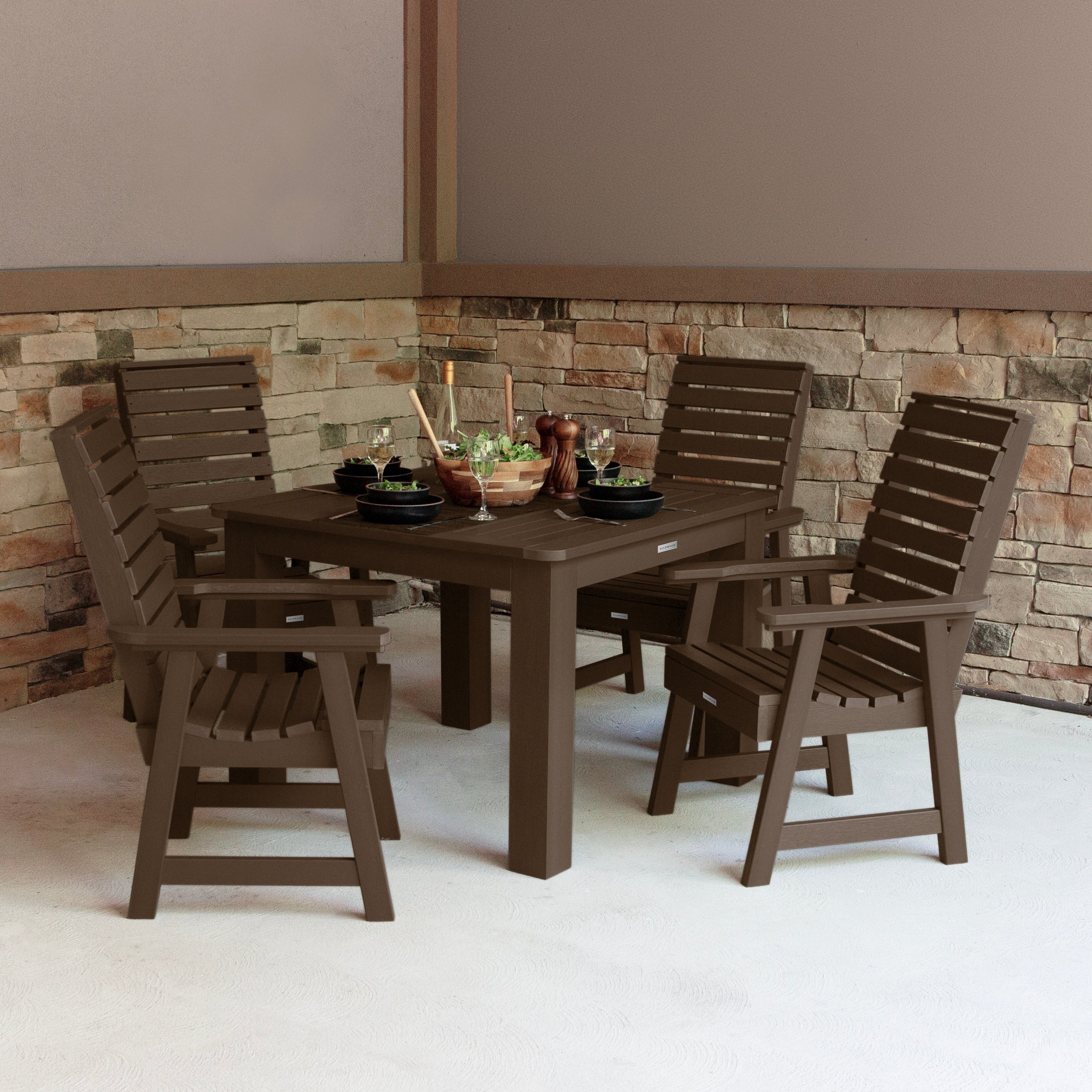 Highwood Eco Friendly Weatherly 5 Piece Square Dining Set