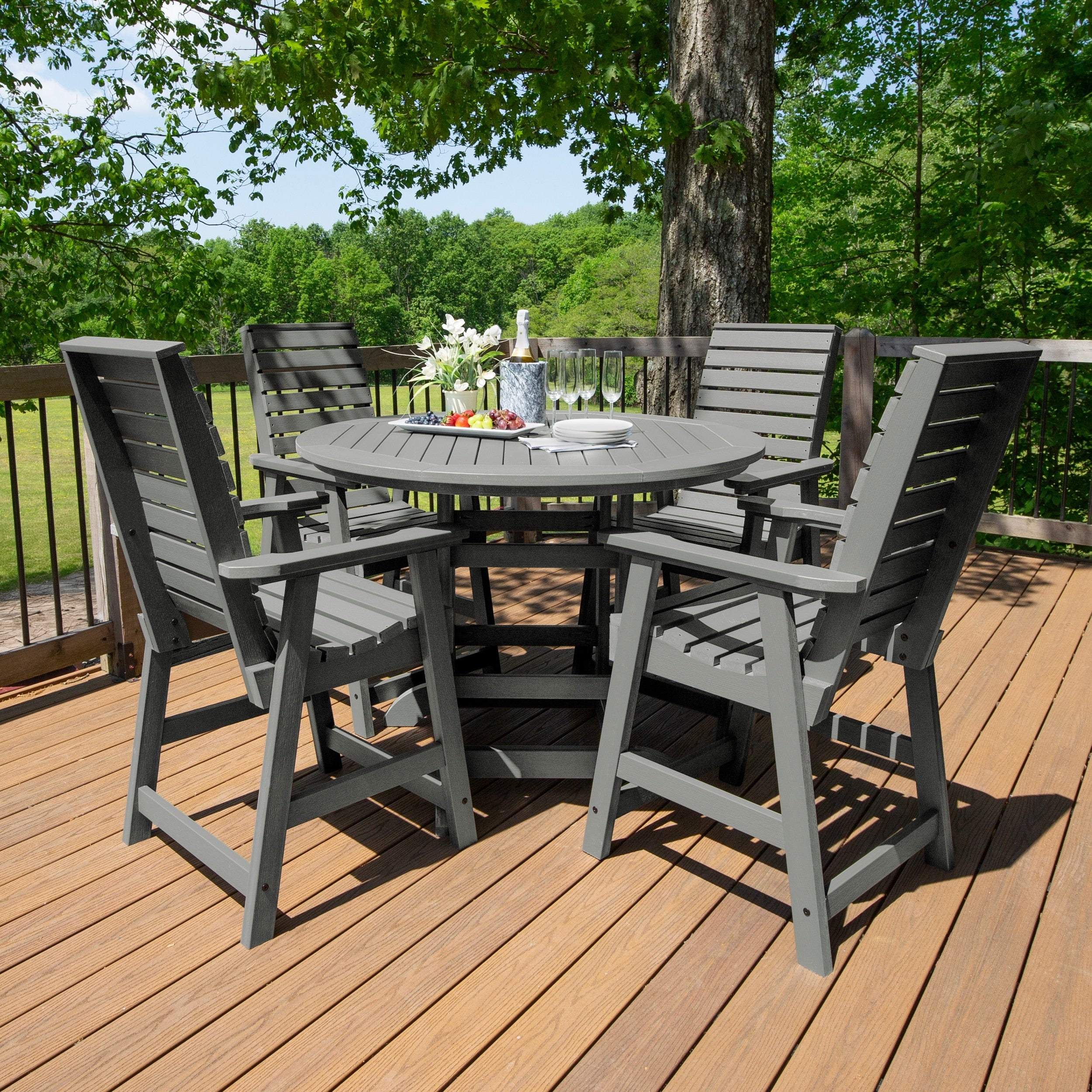 Havenside Home Mandalay 5 Piece 48 Inch Round Counter Height Dining Set