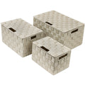 Weave Stackable Basket Set 3 Pieces