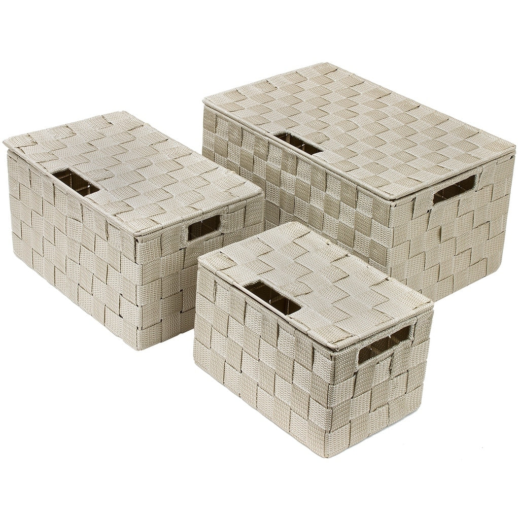 Weave Stackable Basket Set 3 Pieces