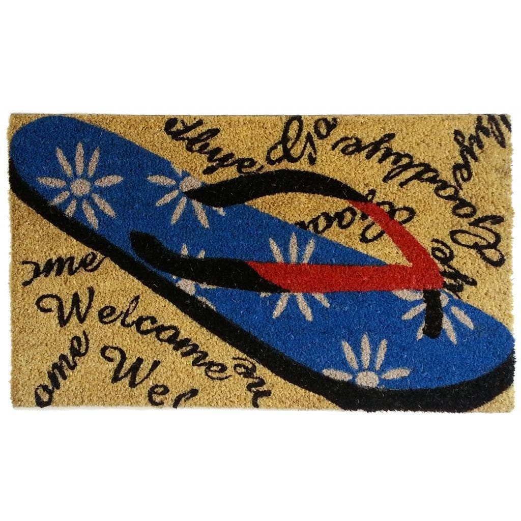 Welcome Goodbye Flip Flop Coir Doormat