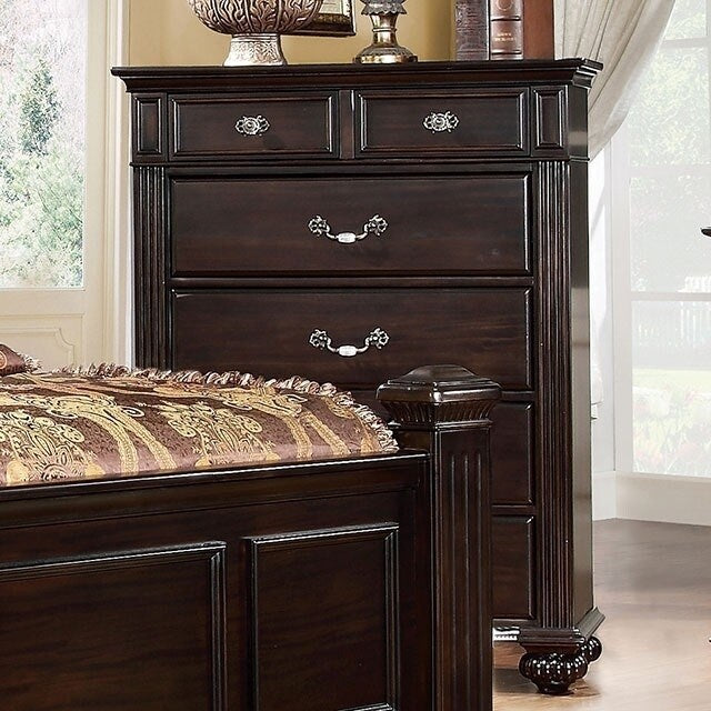 Well Designed Transitional Style Chest Dark Walnut Brown