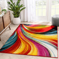 Well Woven Modern Bright Waves Abstract Yellow Multi Area Rug 710 X 910