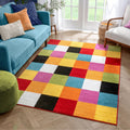 Well Woven Bright Geometric Square Multi Color Block Modern Kids Area Rug Multi 5 X 7