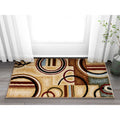 Well Woven Modern Abstract Ivory Beige Brown Blue Red Mat Accent Rug 23 X 311