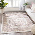 Well Woven Modern Distressed Blue Lavender Copper Medallion Area Rug 710 X 106