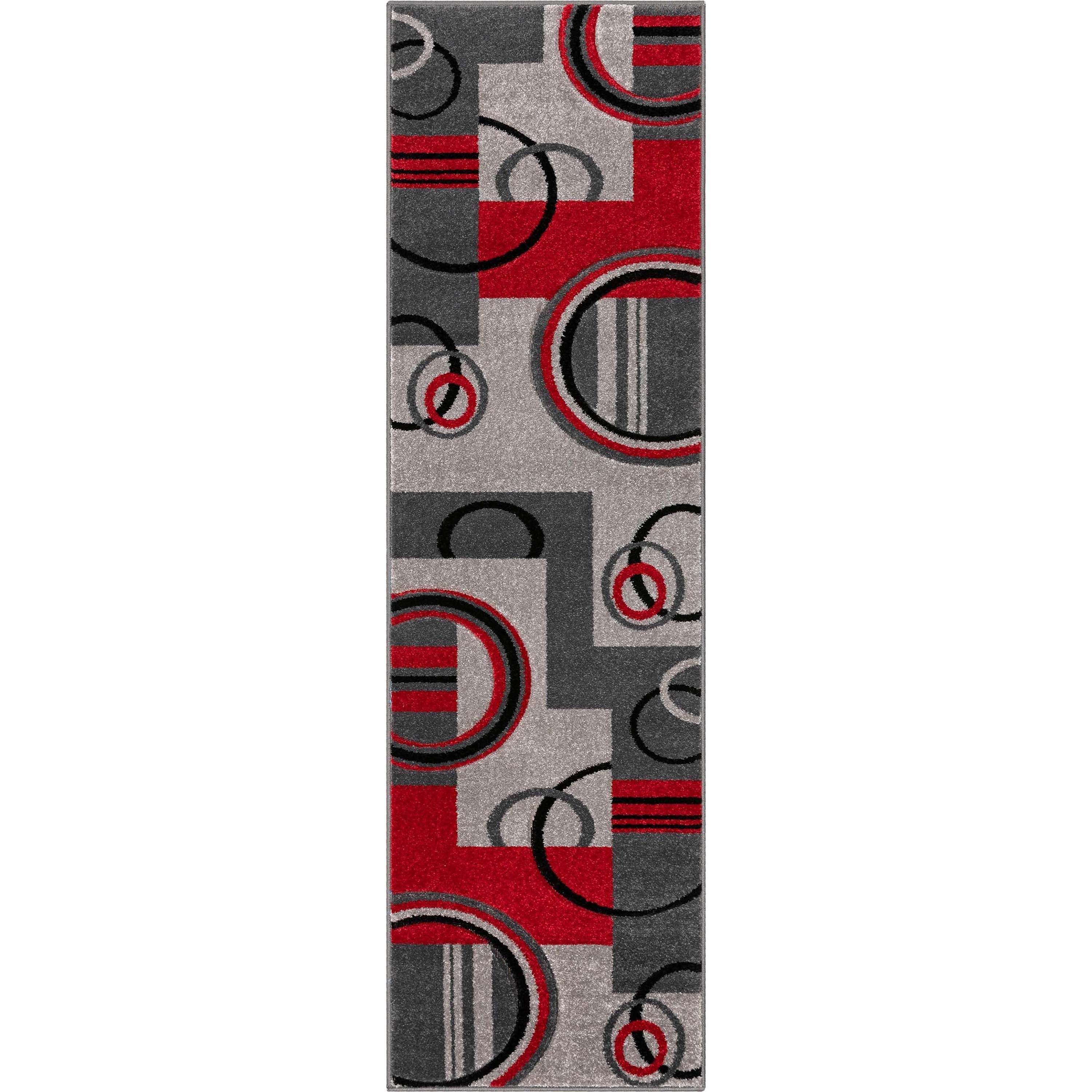 Well Woven Modern Geometric Arcs Shapes Runner Rug 2 X 7
