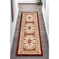 Well Woven Red Royal Medallion Floral Red Runner Rug 2 X 73