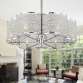 Wellane 30 Inch Chrome Crystal Fandelier Flower Lighted Ceiling Fan 30.1 In X H 29.5 In