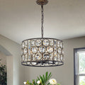 Welle 4 Light Antique Bronze Metal Chandelier