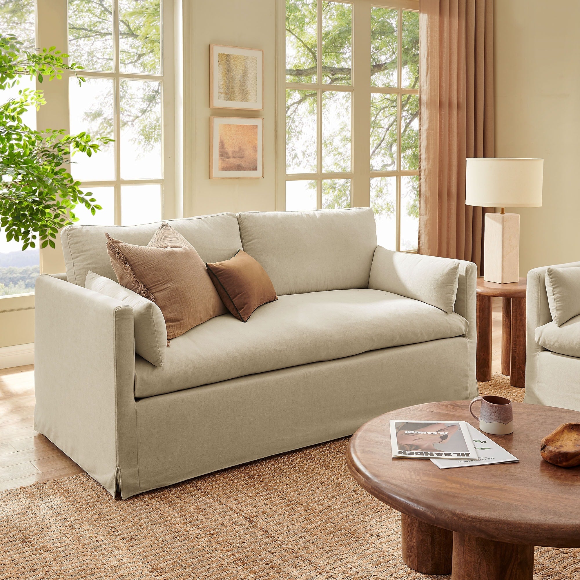 Wellfleet Slipcovered Linen Blend Loveseat
