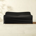 Welling Black Metal Outdoor Sofa with Green SunbrellaÂ® Cushions