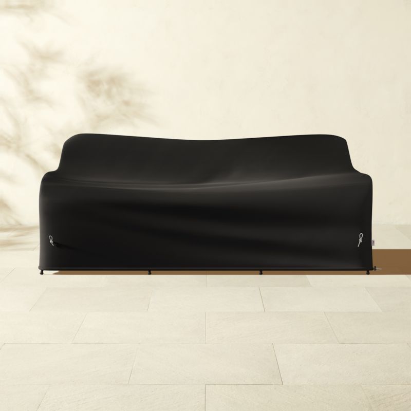 Welling Black Metal Outdoor Sofa with Green SunbrellaÂ® Cushions