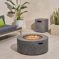 Wellington Outdoor Iron Round Fire Pit With Tank Holder By Christopher Knight Home