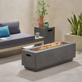 Wellington Outdoor Iron Rectangular Fire Pit With Tank Holder By Christopher Knight Home