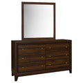 Welsley 6 Drawer Dresser And Mirror Walnut