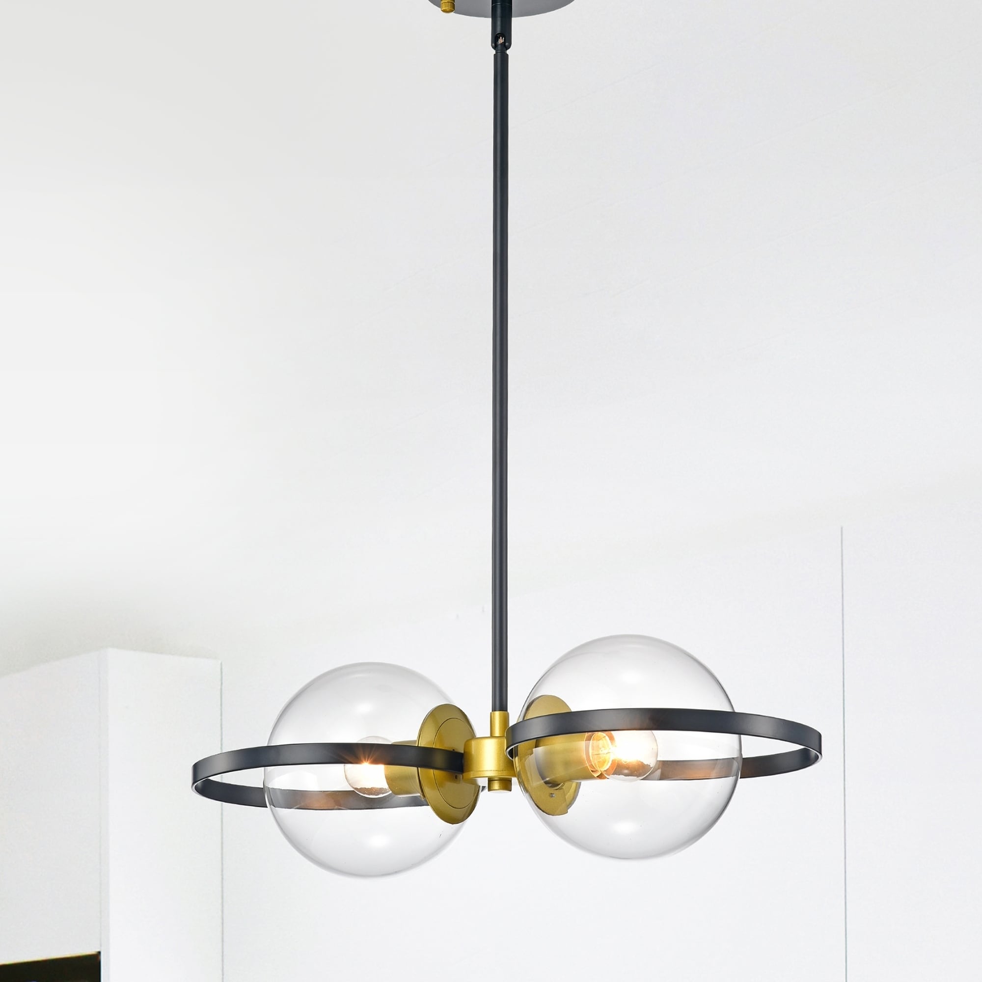 Wendall 2 Light Black Pendant Lamp N A