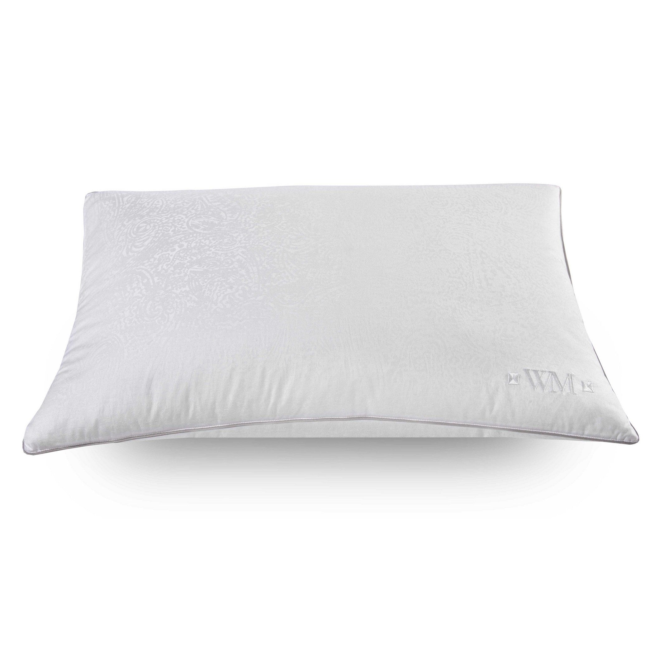 Wesley Mancini Collection Down Blend Jacquard Gusseted Pillow With Removable Cover White