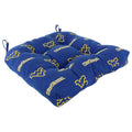 West Virginia Mountaineers Indoor Outdoor Seat Cushion Patio D Cushion 20 X 20 2 Tie Backs 20 X 20 X 3