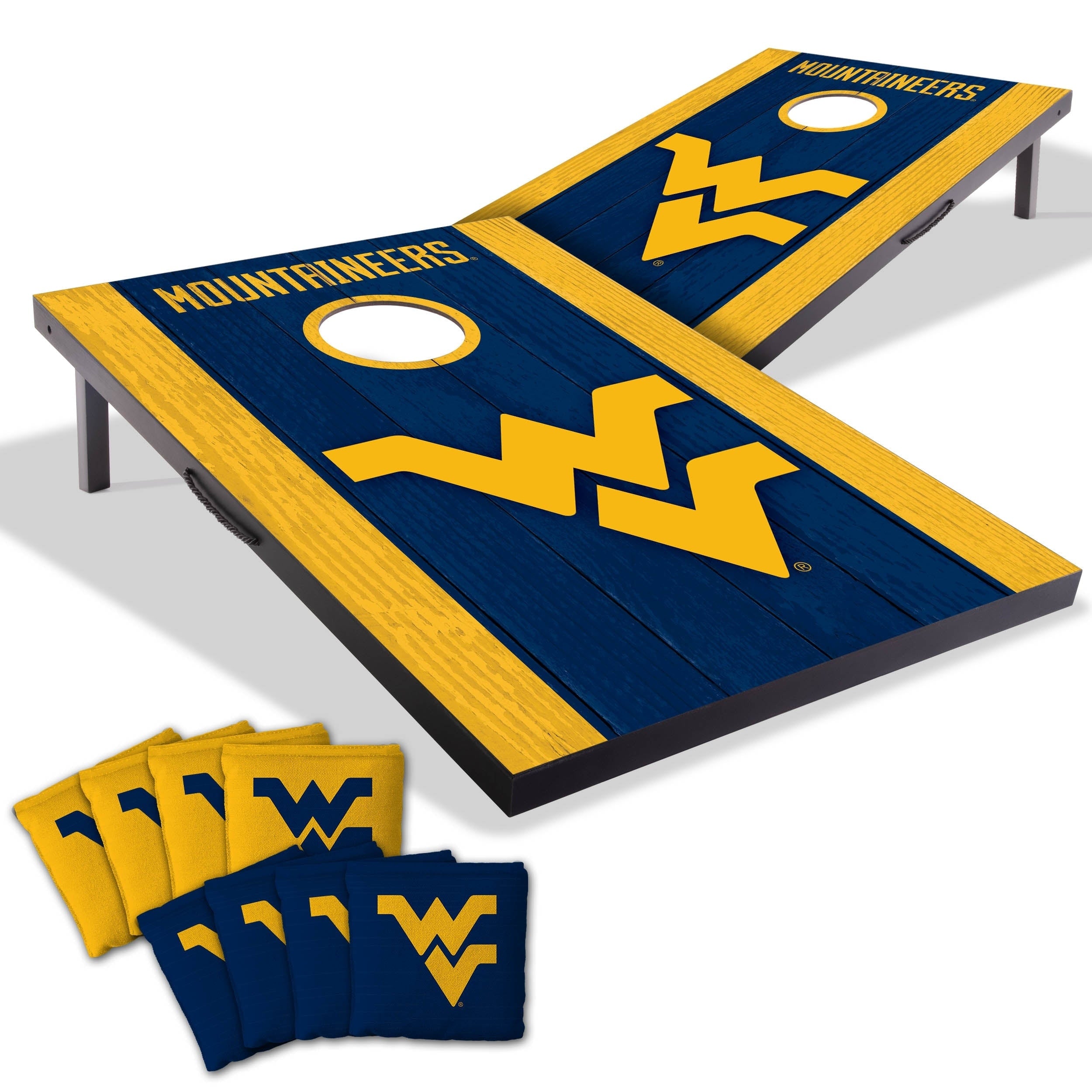 West Virginia Mountaineers Ncaa Compact 2X3 Tailgate Cornhole Board Set