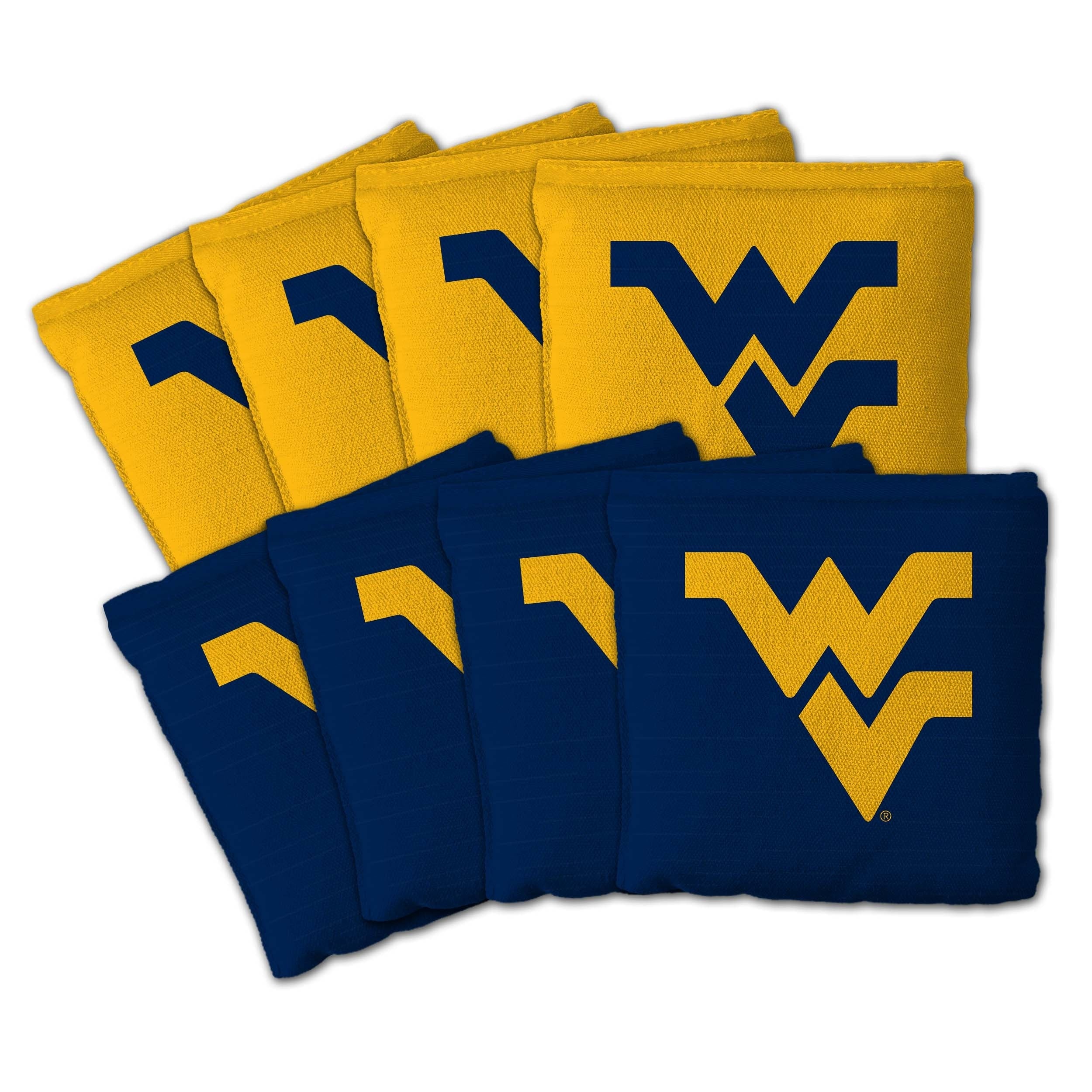 West Virginia Mountaineers Ncaa Dual Sided Pro Stop Slide Cornhole Bags