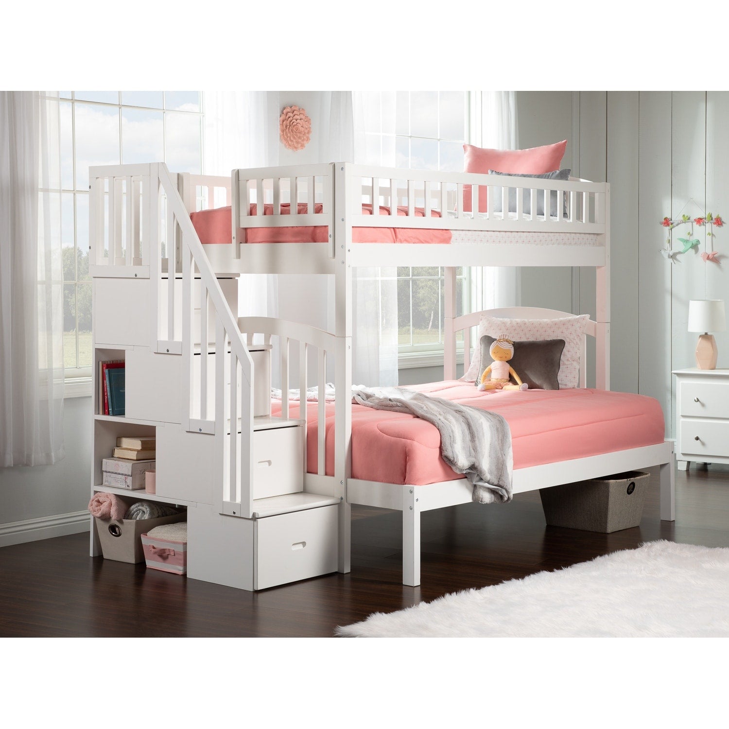 Westbrook Staircase Bunk Twin Full White