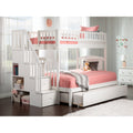 Westbrook Staircase Bunk Twin Full With Twin Size Trundle Bed White