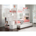 Westbrook Staircase Bunk Twin Twin With Twin Size Trundle Bed White