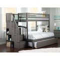 Westbrook Staircase Bunk Twin Full With Twin Size Trundle Bed Grey