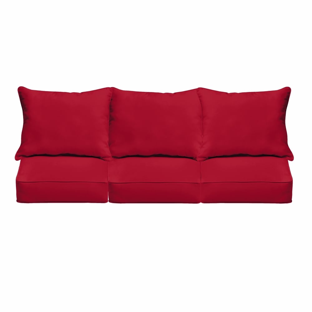 Westby Crimson Indoor Outdoor Corded Pillow And Cushion 6 Pc Sofa Set