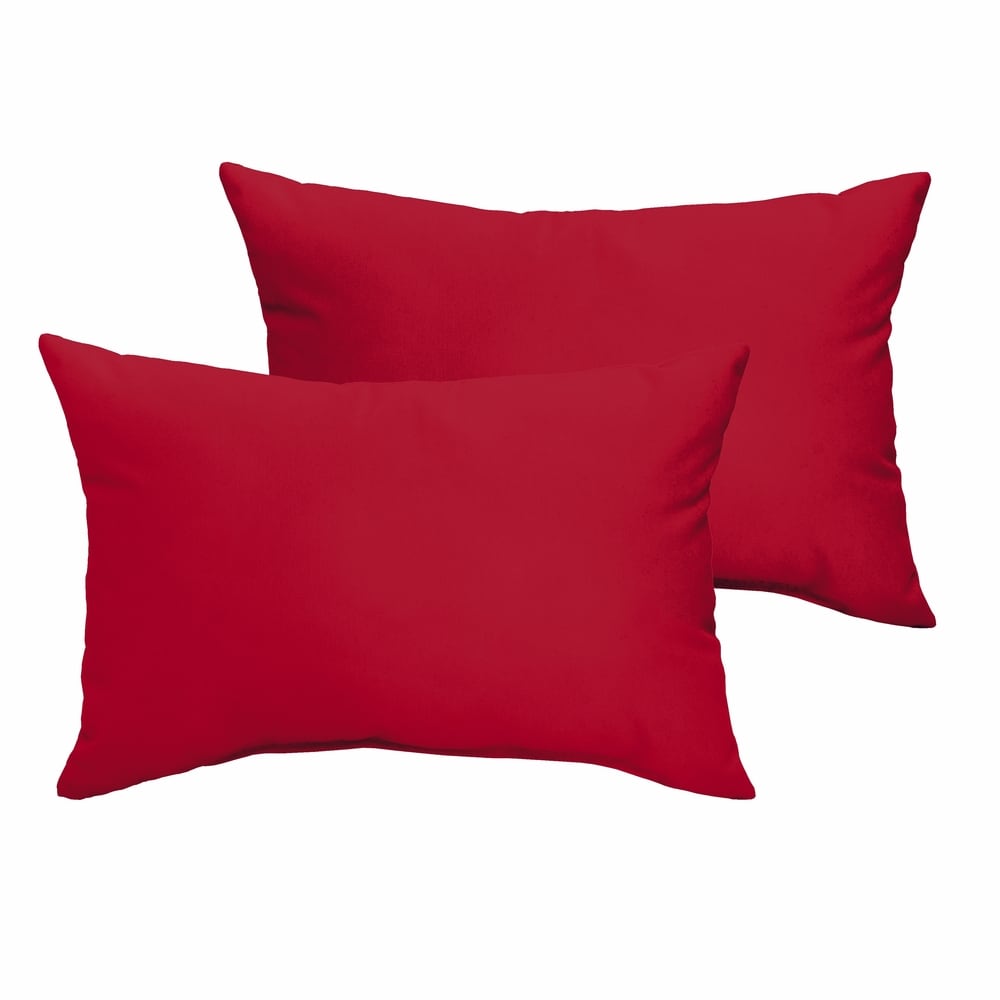 Westby Crimson Indoor Outdoor Lumbar Knife Edge Pillow Set