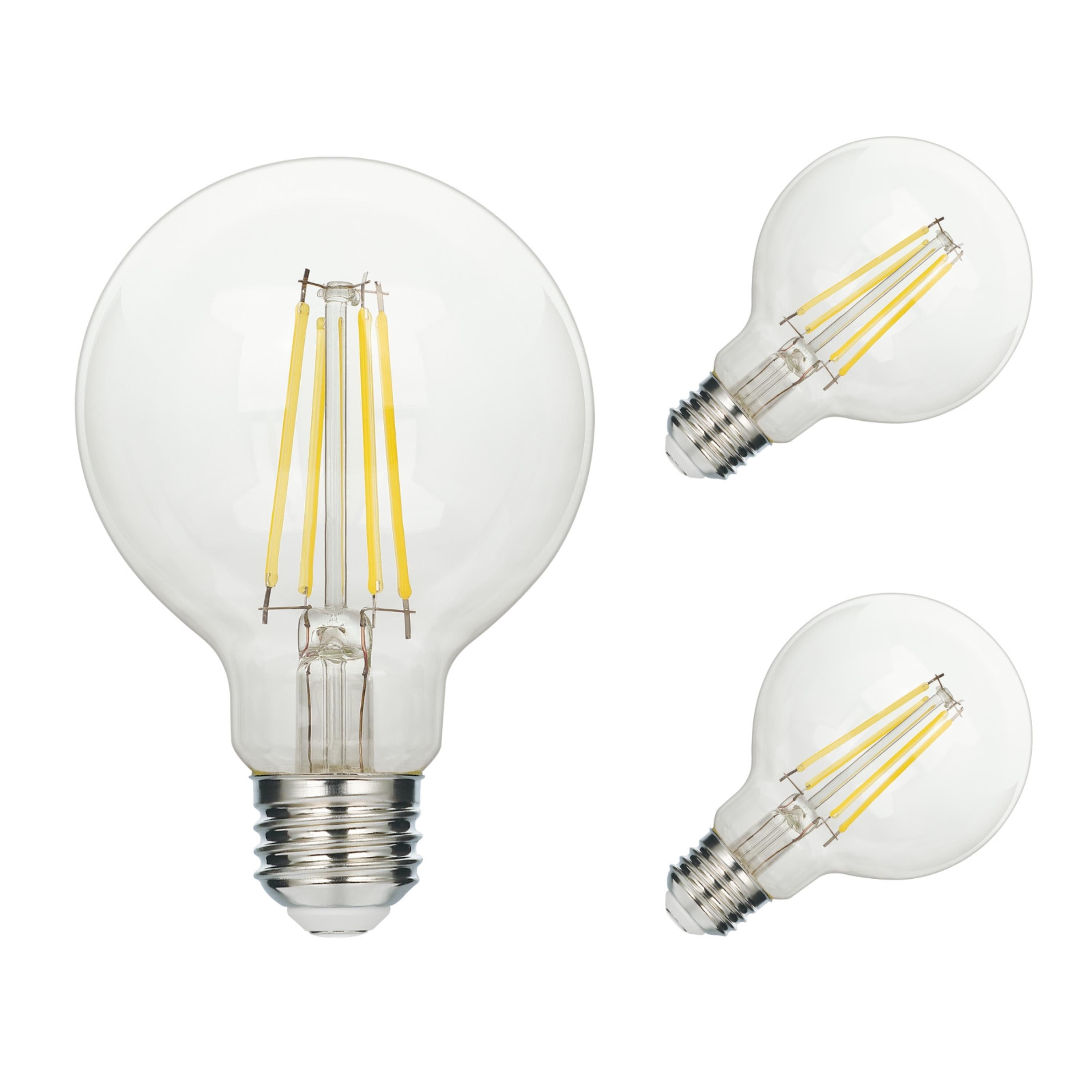 Westinghouse 5.5 Watt 60 Watt Equivalent Clear G25 Dimmable Filament Led Light Bulb Medium E26 Base 3 Pack