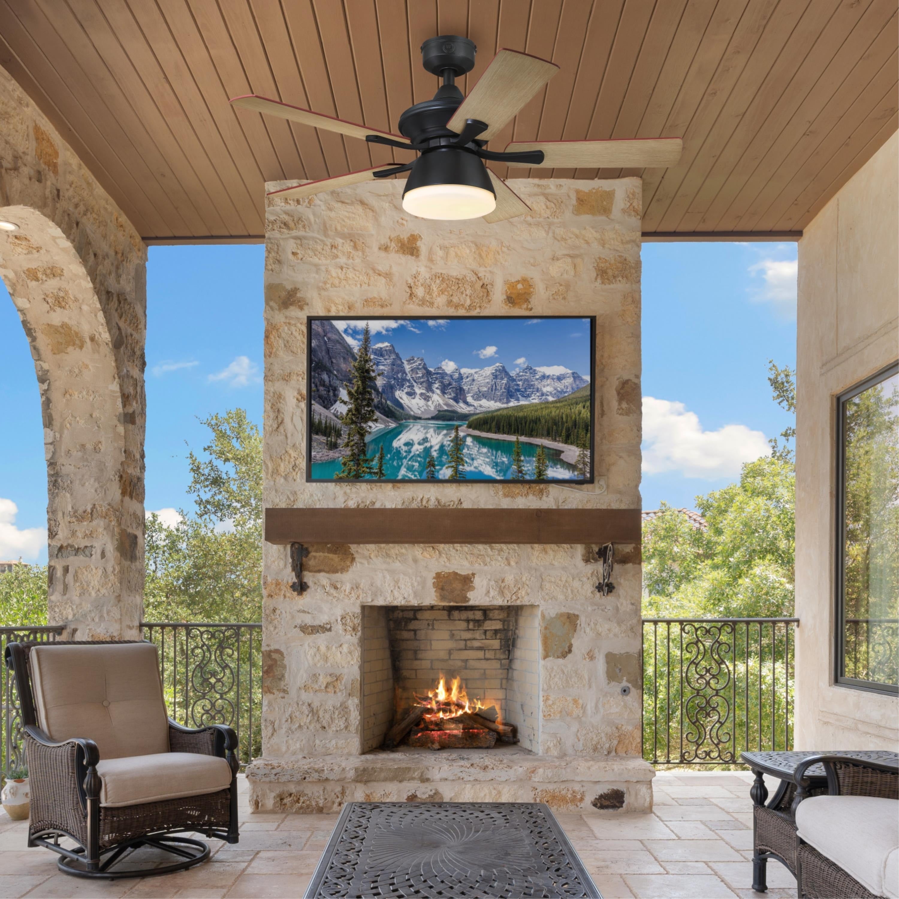 Westinghouse Lighting Nevada 42 Inch Indoor Outdoor 5 Blade Iron Ceiling Fan Remote Control Included 42