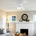 Westinghouse Lighting Talia 48 Inch 3 Blade Matte White Indoor Ceiling Fan Led Light Fixture With Opal Frosted Glass 48
