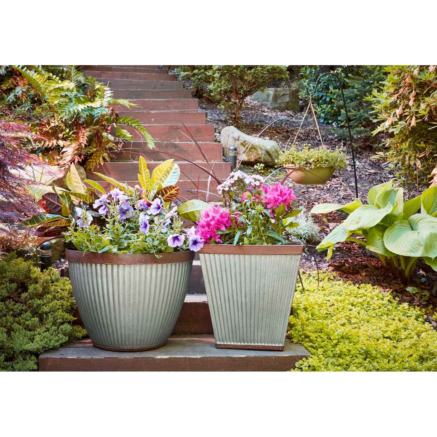 16 Westlake Square Planter Rustic Galvanized