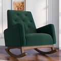 Mid Century Modern Collin Green Velvet Rocking Chair N A