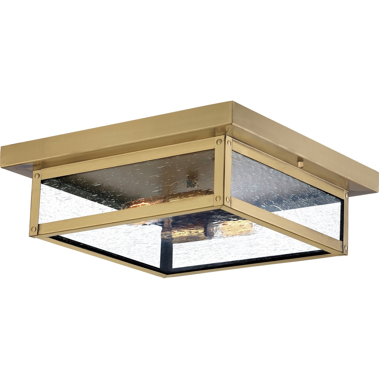 Westover 2 Light Flush Mount In Antique Brass