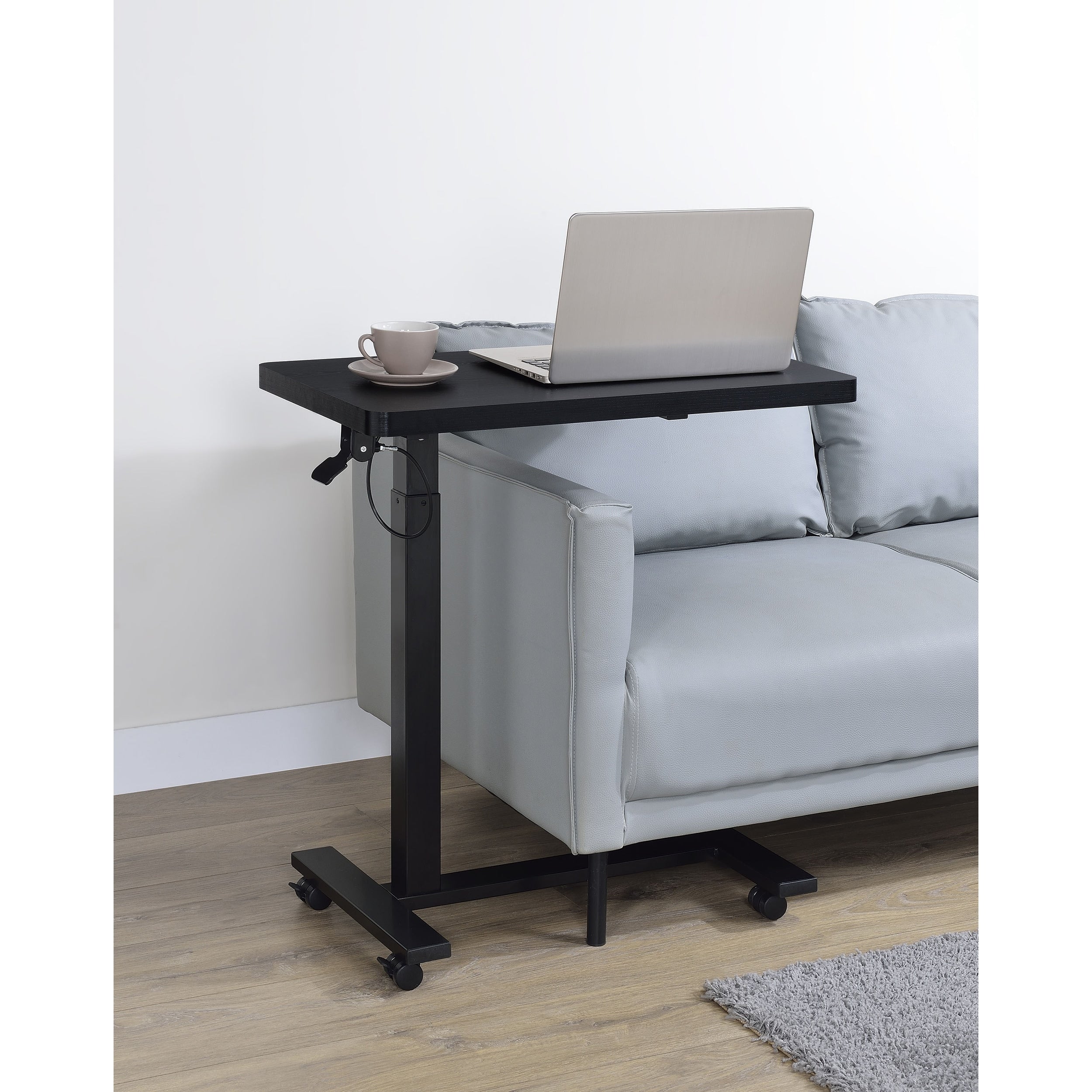 Westpark Pneumatic Adjustable C Shape Side Table With Casters