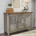 Tracy White Dusty Wax 3 Door Accent Cabinet