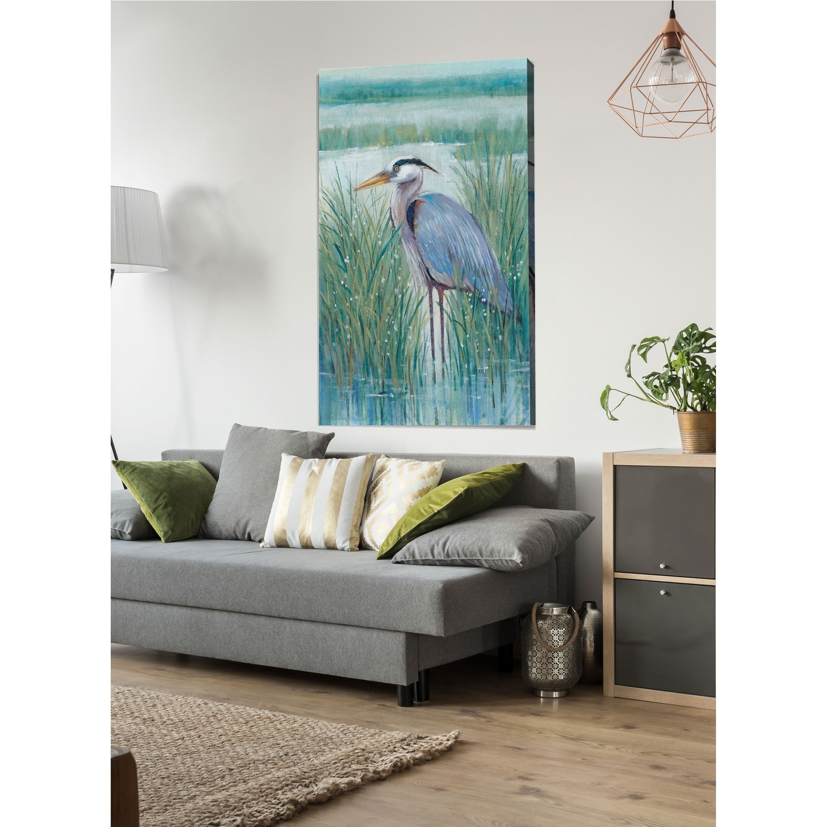Wetland Heron Ii Premium Gallery Wrapped Canvas