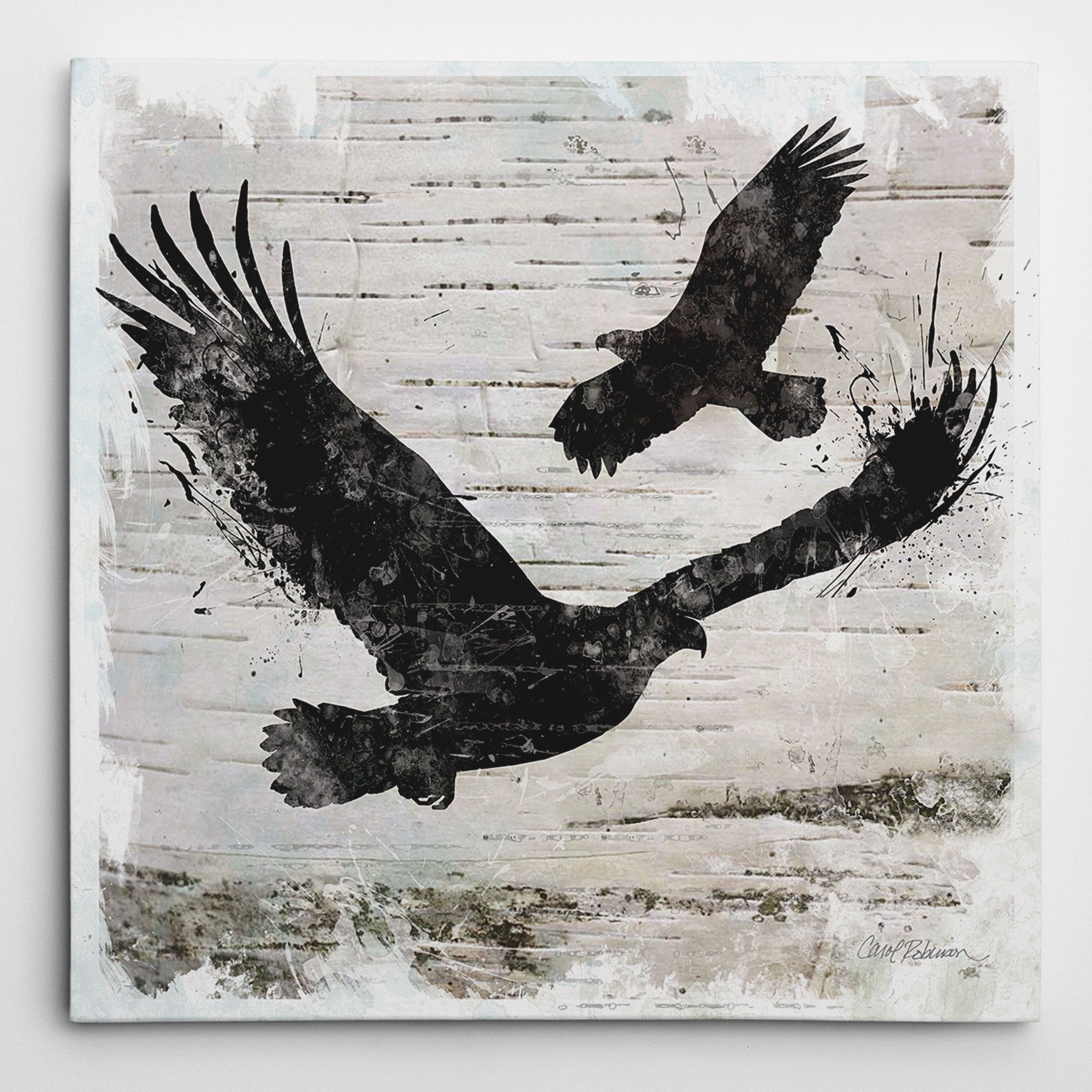 Wexford Home Carol Robinson Birchbark Eagle Wrapped Canvas Art