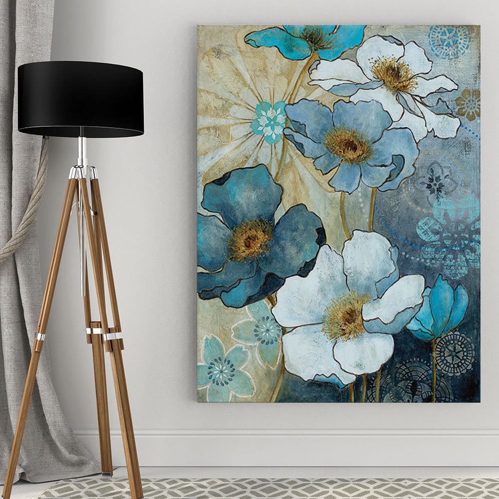 Wexford Home Carol Robinson Blue Denim Garden I Canvas Wall Art