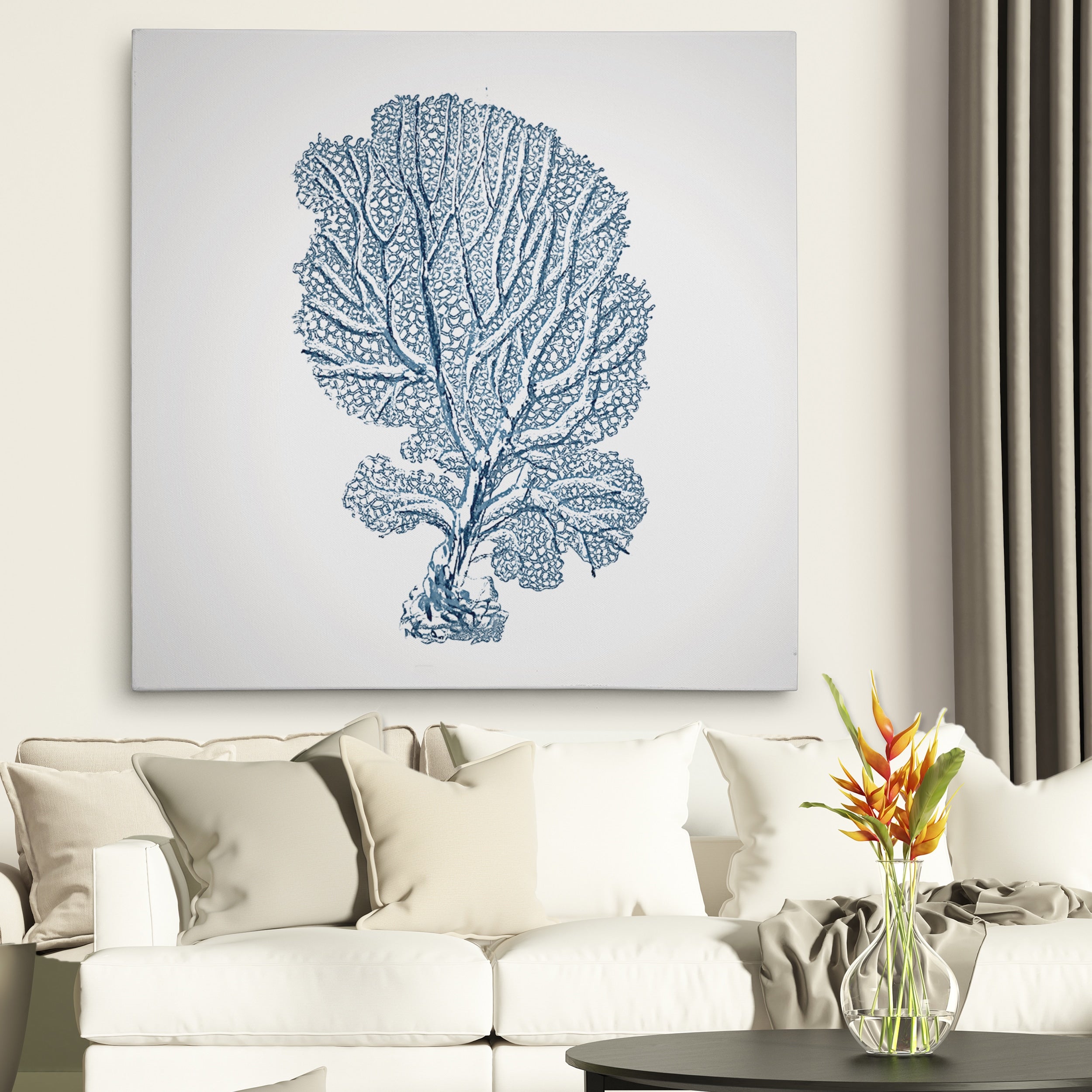 Wexford Home Coral Sketch Blue I Canvas Art Print