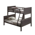 Wexo Twin Over Full Bunk Bed Charcoal Brown Slat Design And Ladder